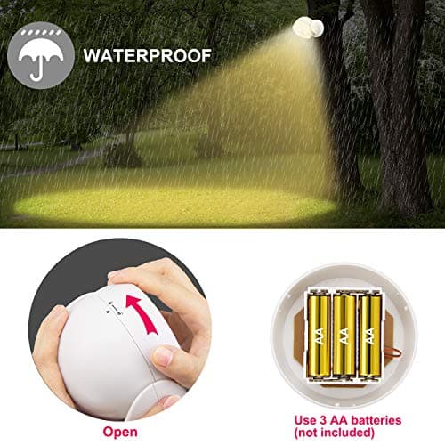 BIGLIGHT LED Détecteur de Mouvement Spotlight Outdoor Indoor Détecteur de Mouvement Extérieur Sans fil Batterie étanche Spot Extérieur Lampe Murale Lampe de Sécurité