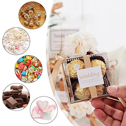 HENGBIRD 50 PCS 5 x 5 x 5 cm Boîte Cadeau Transparente Clear Boîtes de faveur de Mariage Petit Cube Emballage Cadeau Boite Boîtes à Gâteaux Pour le Mariage Boîte de Cotillons, fêtes, anniversaires