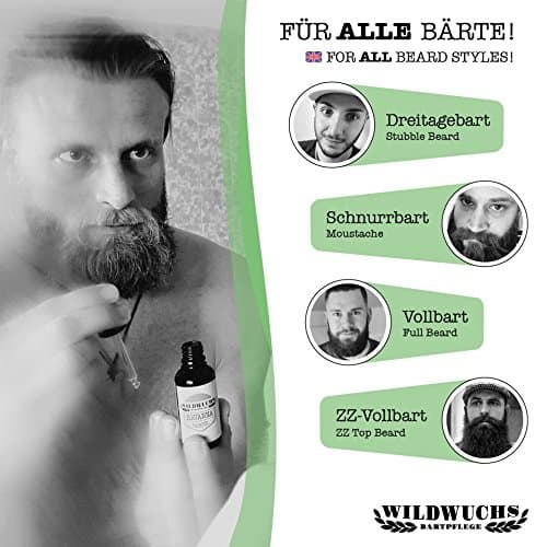 Huile de barbe HAVANNA à l'huile d'argan (30 ml) pour une barbe douce au parfum des Caraïbes, 100% naturelle et végétalienne de Wildwuchs Bartpflege - Cadeau pour hommes barbus