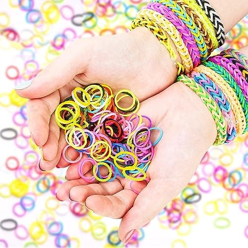 EITEYI 8000+ Elastique Bracelet Kit Enfant[Amélioré] 54 Grilles Bricolage Élastique Loom Bands Kit,Bracelet Fille Kit Fabrication Creation, Cadeaux Creation Anniversaire pour Fille