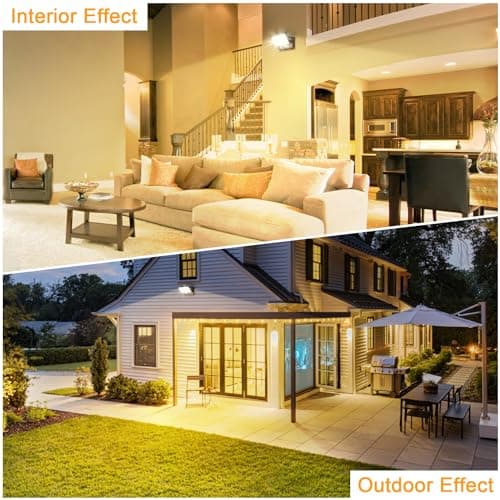 LEDMO 60W Applique Murale Exterieur/Intérieur 5000Lm Noir Applique Exterieur Led étanche IP65 3000K Projecteur Exterieur Led avec panneau LED pivotant à 360° pour Terrasse Entrée Jardin Garage