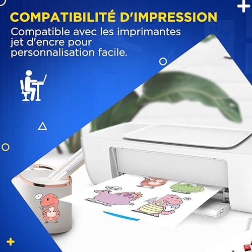 25 Feuilles de Vinyle Adhésif Imprimable A4 Imperméable | Papier Vinyle Adhésif Imprimable Blanc Mat | Papier Autocollant Imperméable | Vinyle pour Imprimantes