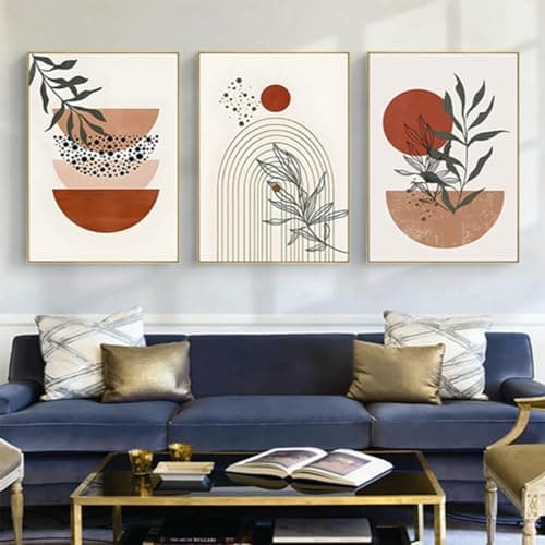 JNAOZI Images de plantes esthétiques Images décoratives Boho Images murales d'art abstrait moderne Ensemble d'affiches bohème, sans cadre (ensemble-06,40x60 cm * 3 pièces)