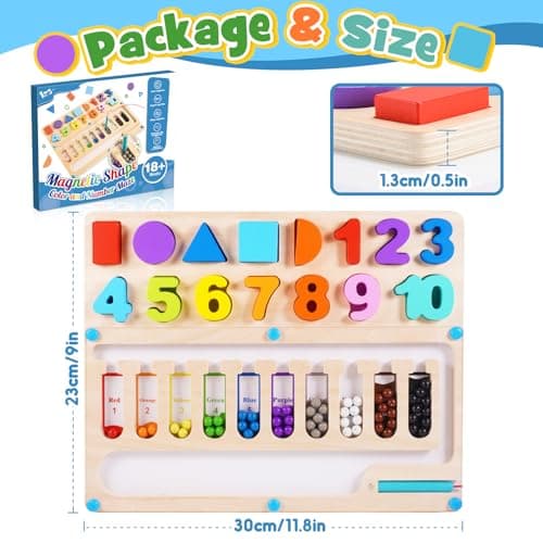 Wootoyz Jouet Enfant 2 3 4 5 Ans, Labyrinthe Magnétique Enfant Jeux Montessori 2-5 Ans Cadeau Garçon Fille 2-5 Ans Jouet Fille 2-5 Ans Jeux Cadeaux de Noël Anniversaire Montessori Jouet 2-5 Ans