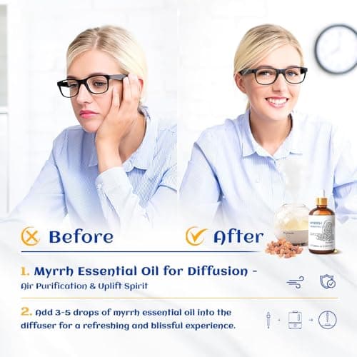 HIQILI Huile Essentielle Myrrhe 100ML, 100% Pure et Naturelle, pour Diffuseur