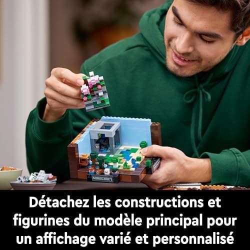 LEGO Minecraft L’établi - Set de Construction en Briques Inspiré du Jeu Vidéo - avec des Figurines, des Créatures et des Biomes - Spécial 15e Anniversaire - Cadeau pour Adultes Hommes et Femmes 21265