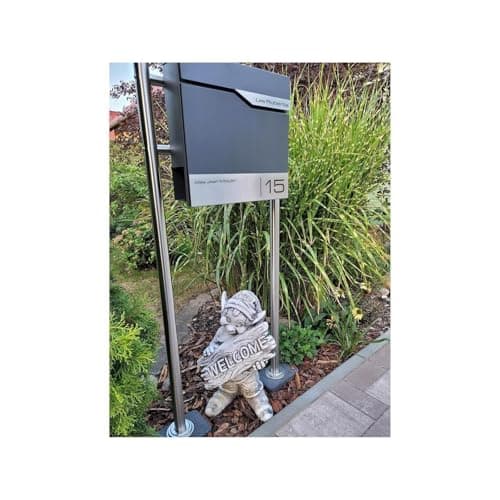 Metzler Boîte aux Lettres Murale avec Porte-nom, Design Moderne avec Compartiment à journaux Anthracite RAL 7016, Personnalisable avec Plaque Nominative en Acier Inoxydable V2A | Modèle Siebert...