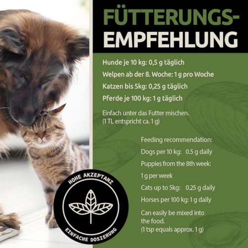 GreenPet Poudre de Vert Lipp Coquillage 100 g, Articulations, Joint, Mouvement pour Chiens et Chats