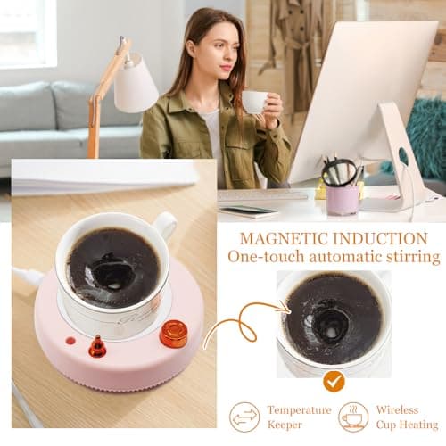 HASAIKA® Chauffe Tasse de Café, USB Coaster Warmer Chauffe-Tasse, Convient pour réchauffer Les Boissons telles Que Le café, Le thé et Le Lait à la Maison ou au Bureau (Rose)