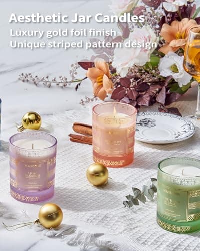 M&SENSE Bougie Rose Ivy, Bougies parfumées pour femmes, bougies de soja naturel à combustion lente de 45 heures 210g, bougies d'aromathérapie de luxe pour soulager le stress, décoration d'intérieur