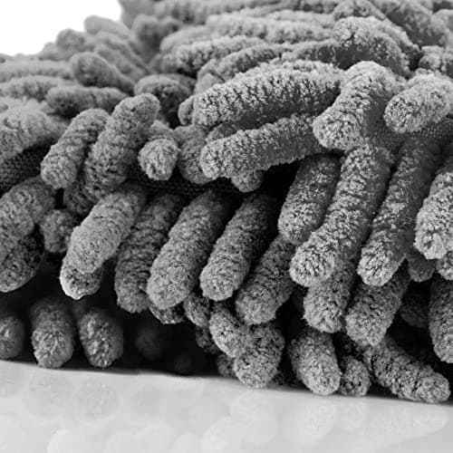 COM-FOUR® Housse de remplacement 4x pour essuie-sol - housse d'essuie-glace en microfibre chenille pour un nettoyage en profondeur de votre espace de vie (04 pièces - gris)