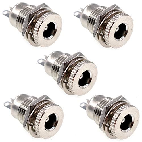 Oiyagai Lot de 5 Prises DC-099 Femelle, Montage sur Panneau, 5,5 x 2,5mm, 30V 10A, Connecteurs à Visser