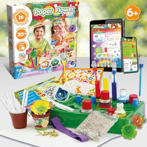 Science4you Fabrique de Fleurs en Papier pour Les Enfants 6+ Ans – Fabriquez Vos Propres Fleurs en Papier, Jouet créatif combinant l'art et l'artisanat + kit de Science, Cadeau pour Enfants 6 7 8 9+