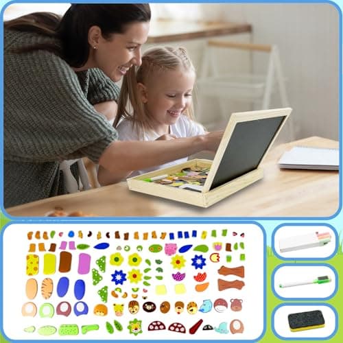 EACHHAHA Puzzle Magnétique en Bois 100 Pièces, Puzzle Dessin Animal,Jouets éducatifs à Motifs, Motifs Riches, Combinaison Libre, Développer l'imagination, pour Les Enfants de 3 4 5 Ans