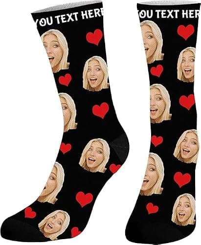 DPDP Chaussette Personnalisé avec photo-Cadeaux personnalisés pour hommes femmes, Cadeaux de Noël drôles pour hommes femmes