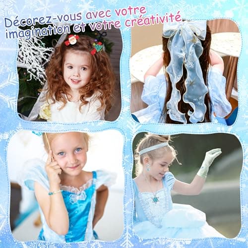 Calendrier de l'Avent Fille 2024, Calendrier de Compte à Rebours de Noël de 24 Jours avec Accessoires de Cheveux de Princesse pour Enfant, Cadeau de Noël pour Filles