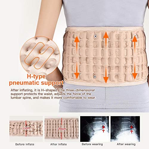 Nubax,Ceinture Lombaire,Ceintures Lombaires,Ceinture gonflable, dispositif de traction, pour le soulagement des douleurs musculaires du dos et la prévention des blessures Correction de la posture