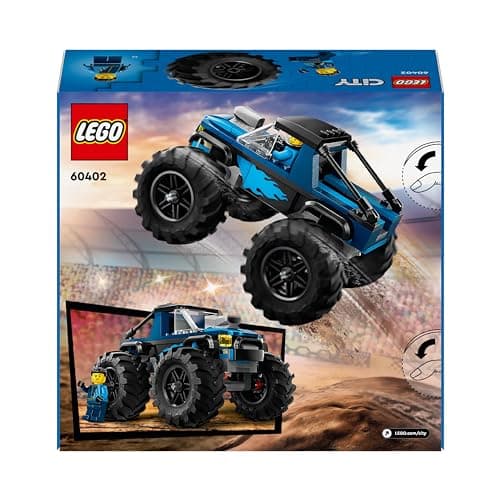 LEGO City Le Monster Truck Bleu, Jouet Camion Tout-Terrain et Minifigurine de Conducteur, Ensemble de Jeu Enfant Imaginatif, Cadeau Divertissant pour Garçons et Filles de 5 Ans ou Plus 60402