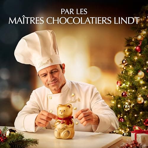 Lindt - Hotte cadeau TEDDY - Assortiments de Chocolats au Lait - Idéal pour Noël, 134g