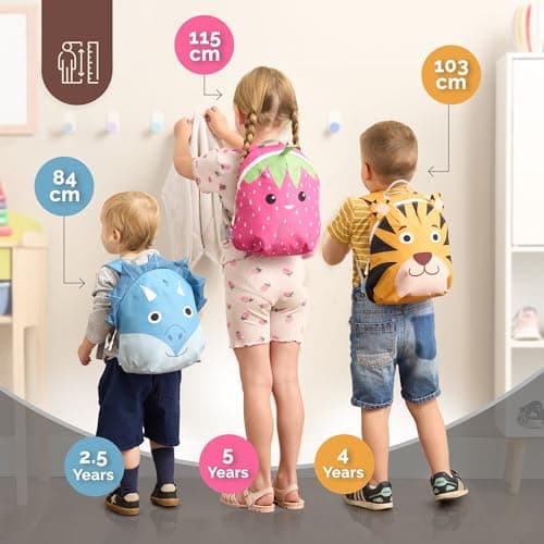 Juicy Bumbles Sac à Dos Dinosaure Maternelle - Petit Sac A Dos Enfant Maternelle Garcon - Sac A Dos Bebe Garcon - Sac Creche Bebe Garcon 2 ans à 5 ans Cartable Maternelle Garcon