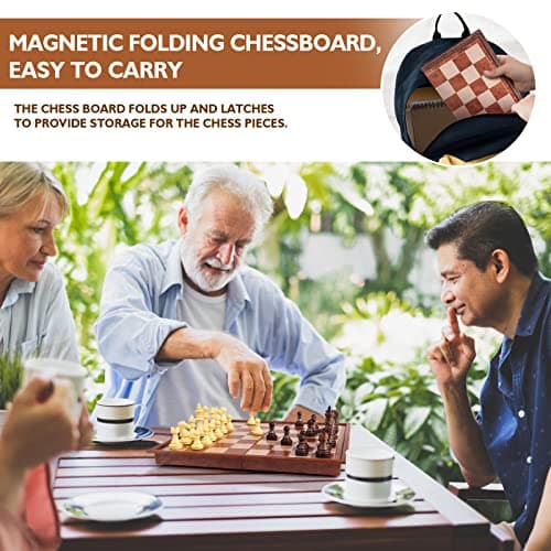Peradix Jeu déchecs et Dames 2 en 1, Echiquier Magnétiques, Echec Pliable de Voyage, Echecs Chess Board Jeux Plateau et Les Morceaux pour Enfants et Adultes (25×25 CM)