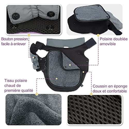PETLOFT Manteau Chien Hiver, Imperméable Réfléchissant Coupe en Plein Air Polaire Veste Manteau de Pluie pour avec Doublure en Molleton Détachable