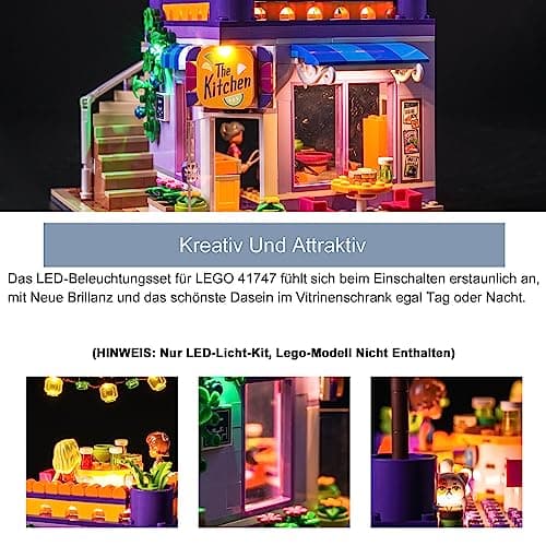 Kit d'éclairage télécommandé pour Lego 41747 Friends Heartlake City Community Kitchen Playset (Pas Lego), Kit d'éclairage LED pour Lego Heartlake City Community Kitchen, Cadeau créatif