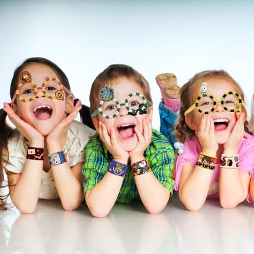 24 Pcs Harrry Potterr Anniversaire Fête Faveurs, 12 Pcs Slap Bracelets + 12 Pcs Party Lunettes, Set de Fête d'anniversaire pour Enfants, Cadeaux d'anniversaire Party Supplies pour Enfants Fille Garçon