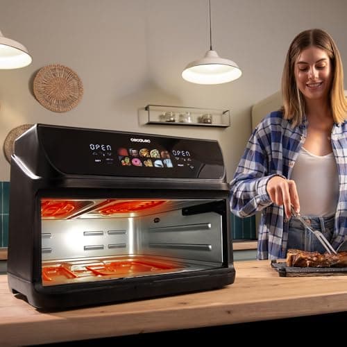 Cecotec Air Fryer Cecofry&Grill Duoheat 10000. Friteuse à Air sans Huile 10L, Grill et Plancha, Résistance Double, 2800W, Cuisson Rapide, Moins de Graisse, Résultats Consistants