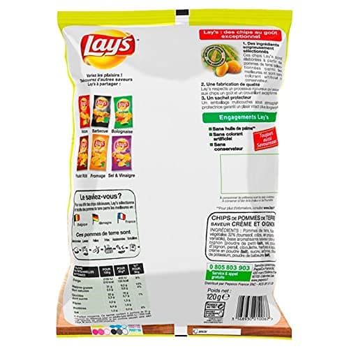 LAY'S - Chips Créme Et Oignon Le 120G - Lot De 4 - Offre Special