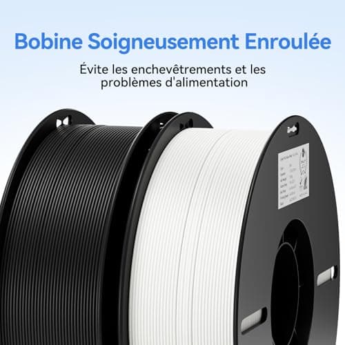 Creality Ender-PLA Filament Value Pack (Blanc+Noir), 2KG Bobine Filament PLA 1.75mm Résistant pour Imprimante 3D, Neatly Wound Impression Fluide, Non Colmatage et Déformation