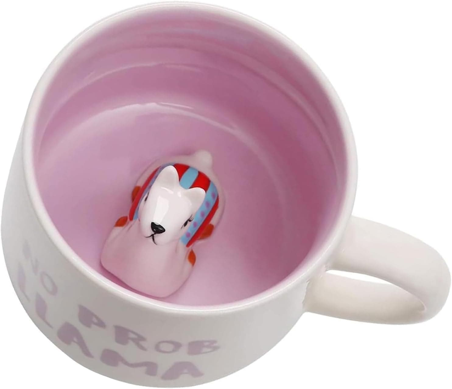 Tasse Alpaga 3D Mug en Céramique avec Motif Animal à l'intérieur 350ml Faite à la Main Tasse à café Cadeaux pour Noël Anniversaire Fête Enfants(Alpaga)
