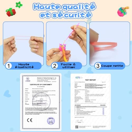 Uolifrem Elastiques Bracelet Kit pour Enfants, 29 Couleurs Elastic Tissés, Élastiques de Bricolage pour la Fabrication de Bracelets, Loom Bands avec Accessoires, Cadeau pour Filles et Garçons