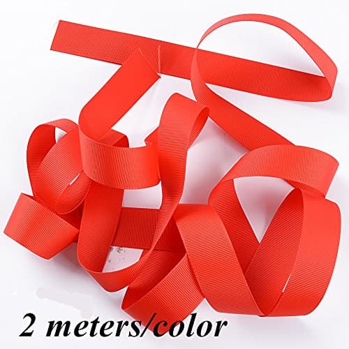 BUONDAC Lot de 6mm / 9mm / 22mm / 25mm Ruban Gros-Grain Décoratif Polyester Ruban Biais Multicouleur Décoration Loisirs Créatif Mariage Artisanat DIY (17/24 / 25 Couleur)