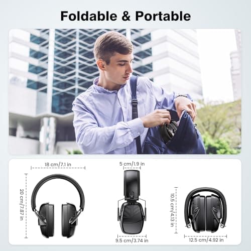 Link Dream Casque Anti Bruit Enfant Adulte - Casque Antibruit Enfant SNR 35dB - Protection Auditive de Travail, Confortable et réglable, pour l’Autisme, Travaux de voirie, Chantiers, Aéroports, Noir
