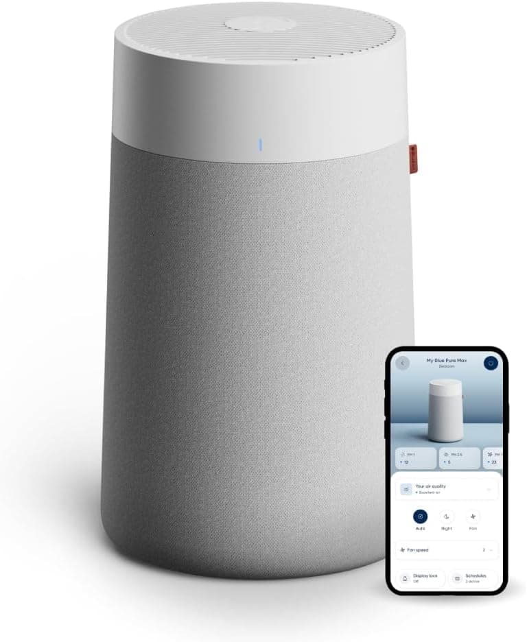 BLUEAIR Blue Pure 3450i Max Purificateur d’air pour pièces jusqu’à 103 m2 – Intelligent, silencieux, HEPASilentTM | Élimine allergènes, poils d’animaux, fumée, poussière, moisissures
