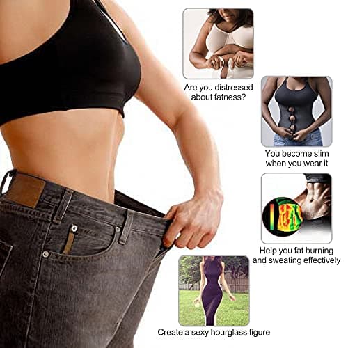 YIANNA Gaine Ventre Plat Femme Zipper Corset Minceur Waist Trainer Ceinture Amincissante Sudation Latex Body Gainant Sculptant Noir,2219 Size XS