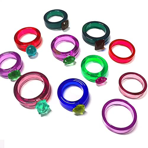 Lot de 2 moules en silicone AIFUDA pour résine époxy, anneaux en diamant avec tailles 6-12# et 8 tailles différentes, fabrication de bijoux