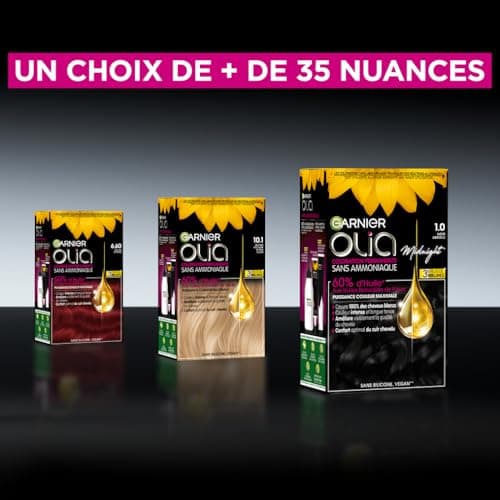 Garnier Coloration Permanente - Sans Ammoniaque - Aux Huiles Naturelles de Fleurs - Châtain Pur (4.0) - Olia