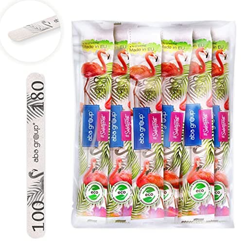 Aba Group Limes a Ongles Set - Kit Ongle - Limes a Ongles Professionnelle Slim (2mm) 25 Pcs - Onglerie Materiel Professionnel - Accessoire Ongle – Grit 100/180 - Forme Droite