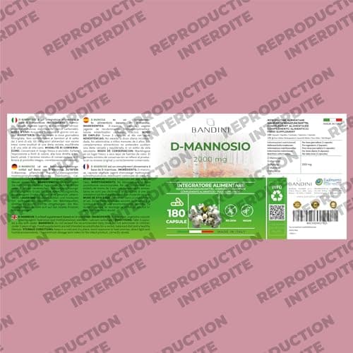 Bandini® D-Mannose Pur 2000mg par Dose Quotidienne,180 Gélules 100% Végétalien, Améliore la Santé des Voies Urinaires, Capsules pour combattre la Cystite, Pour Femmes et Hommes, Biodisponible