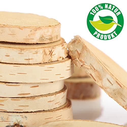 com-four® 1kg décoration à saupoudrer, disques décoratifs en Bois à saupoudrer - copeaux de Bois en Bois Naturel avec écorce - Fournitures Artisanales pour Cadeaux et Pots-pourris