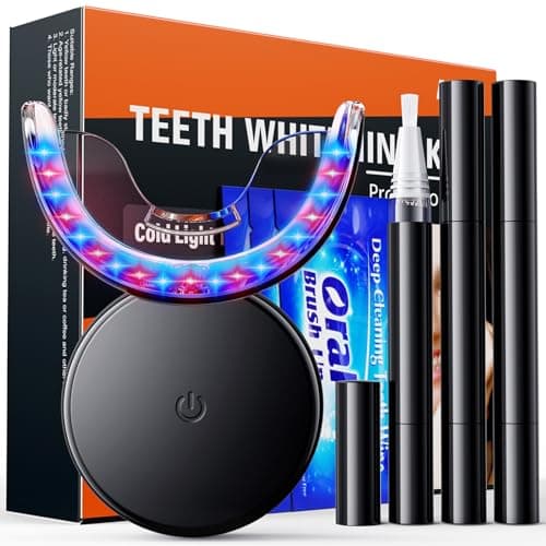Riatanxi Kit Blanchiment Dentaire Professionnel: Blanchir les Dents Rapidement en 16 Minutes à Maison avec Lampe LED Dent Blanche et Gel Blanchissement un Sourire Blanc pour Dents Sensibles