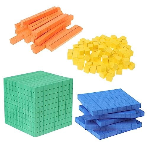 Alipis Blocs De Base Dix pour Les Mathématiques Mousse Blocs De Base Dix pour Les Mathématiques Blocs De Valeur De Position Mathématiques Compteurs Mathématiques Manipulatifs Cubes