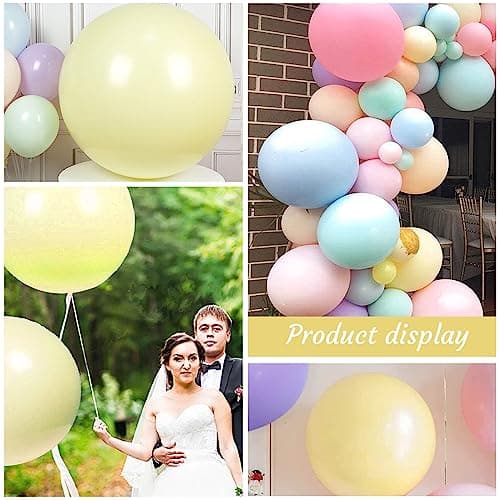 6 Pièces Ballon Géant en Latex, 36 Pouces Grand Décorations Ballon Jaune, Rond Helium Balloon pour Les Festivités de Fête de Mariage Party Carnival Event Décorations (90 cm)