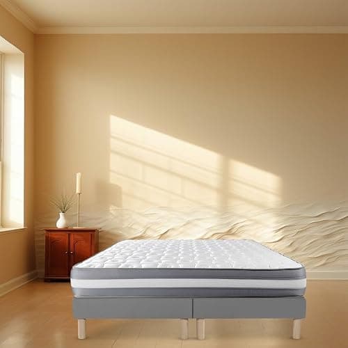by sommiflex SOMMIER TAPISSIER Gris 80x200X2cm (160X200)|Fabrication Francaise Artisanale|Pieds Offert|Hauteur avec Pieds 27CM