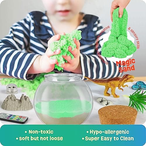 Cadeaux Dinosaures pour garçons - Kit de Terrarium Dinosaure pour Enfants - Cadeau d'anniversaire pour garçons âgés de 4 5 6 7 8-12 Ans - Jouets Dinosaures pour garçons - Kit d'artisanat pour Enfants