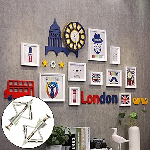 50 Pièces Chevilles pour Plaque de Plâtre, Chevilles avec Vis pour Plaques de Plâtre, Fixations Murales en Plâtre, Fixations Murales Creuses, pour Installation Murale en Plaque de Plâtre