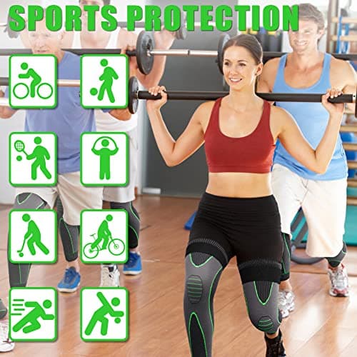 Attelle Genou Beister Hommes & Femmes, Genouillères Sport Longue à Sangles Réglables,Respirantes Antidérapantes Élastique Compression Genouillères Médicale pour Déchirure du Ménisque,Arthrite,Arthrose