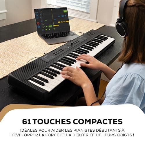 Alesis Melody 61 MK4 Clavier Piano 61 Touches avec Accessoires | Portable, 300 Sons, Modes Split/Layer, Inclus Cours, Stand, Banquette, Microphone et Casque, pour Débutants